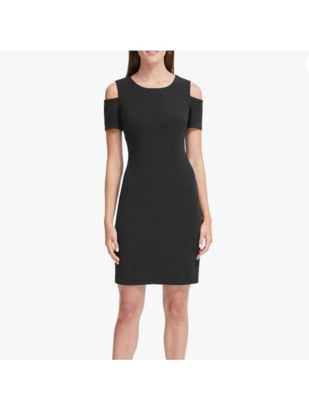 Tommy Hilfiger Women's Casual Y2K Style Black Cold Shoulder Mini Dress Size 6